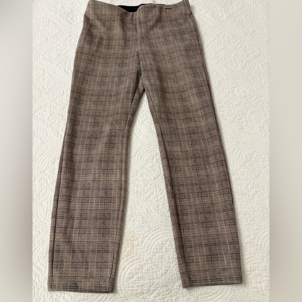 T Tahari Plaid Trousers - Brown and Black